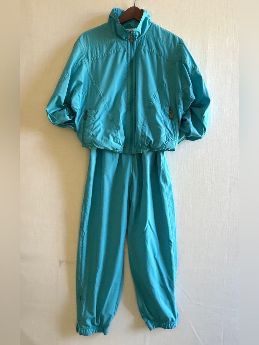 Vintage 80s 90s Kaelin Teal Blue Ski / Athletic Warm-Up Tracksuit Set Women's MP